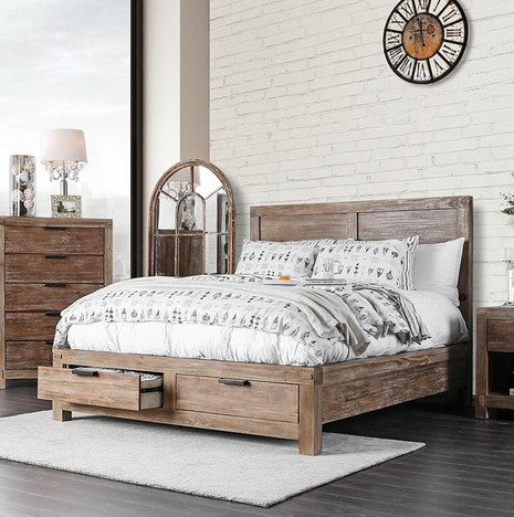 Wynton Light Oak Wood Cal King Bed (Oversized)