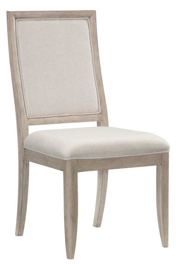 Mckewen 2 Light Gray Wood/Neutral Fabric Side Chairs