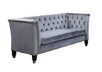 Honor Blue-Gray Velvet Loveseat with Nailhead Trim