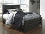 Brinxton Black Wood Queen Panel Bed