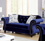 Jolanda Blue Flannelette Glam Loveseat