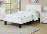 Dodie White Faux Leather Upholstered Twin Bed