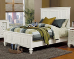 Sandy Beach White Wood King Panel Bed