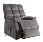 Ipomoea Gray Velvet Power Recliner with Massage & Lift Assist