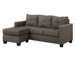 Phelps Brownish Gray Fabric Reversible Sectional Sofa