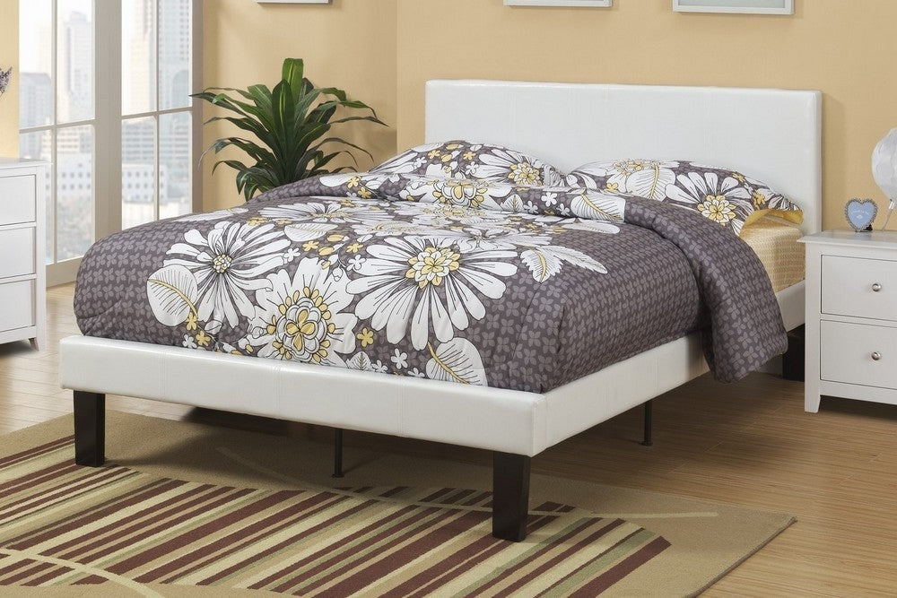 Jules Cream Faux Leather Upholstered Twin Bed