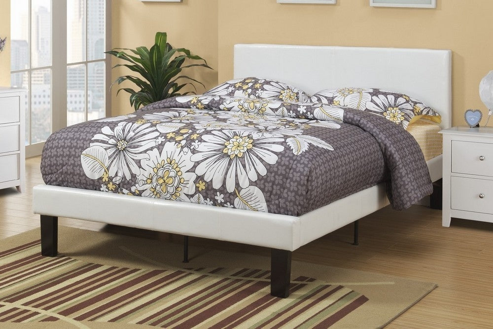 Jules Cream Faux Leather Upholstered Full Bed