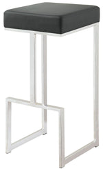 Judit Black Leatherette/Chrome Metal Bar Stool