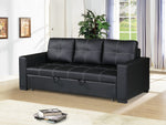 Dionisia Black Faux Leather Convertible Sofa