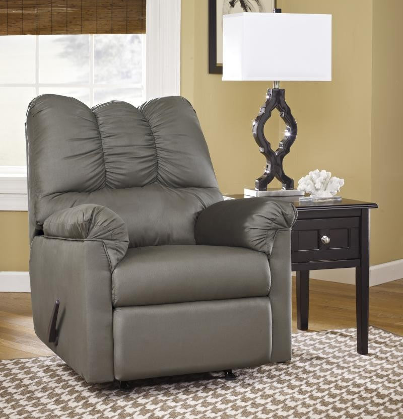 Darcy Cobblestone Fabric Manual Rocker Recliner