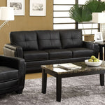 Blacksburg Contemporary Black Leatherette Sofa