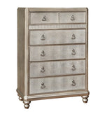 Bling Game Metallic Platinum Wood 6-Drawer Chest