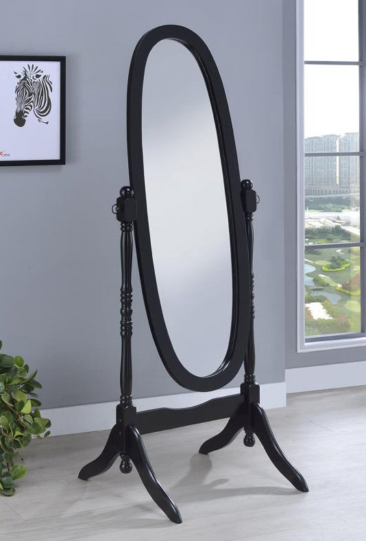 Adela Black Wood Cheval Mirror