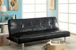 Eddi Black Leatherette Futon Sofa