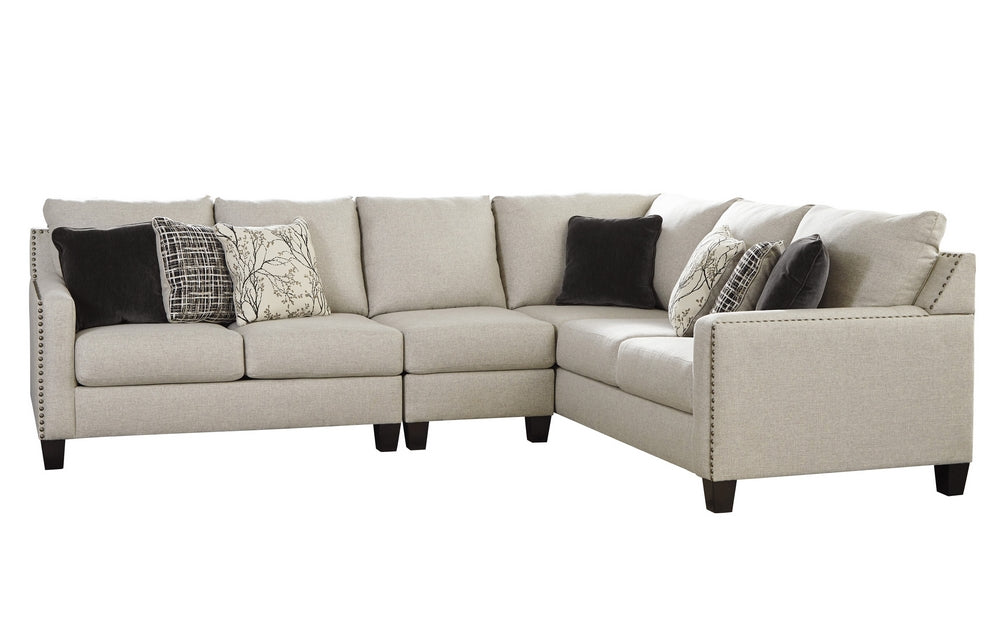 Hallenberg 3-Pc Fog Fabric Sectional with RAF Sofa (Oversized)