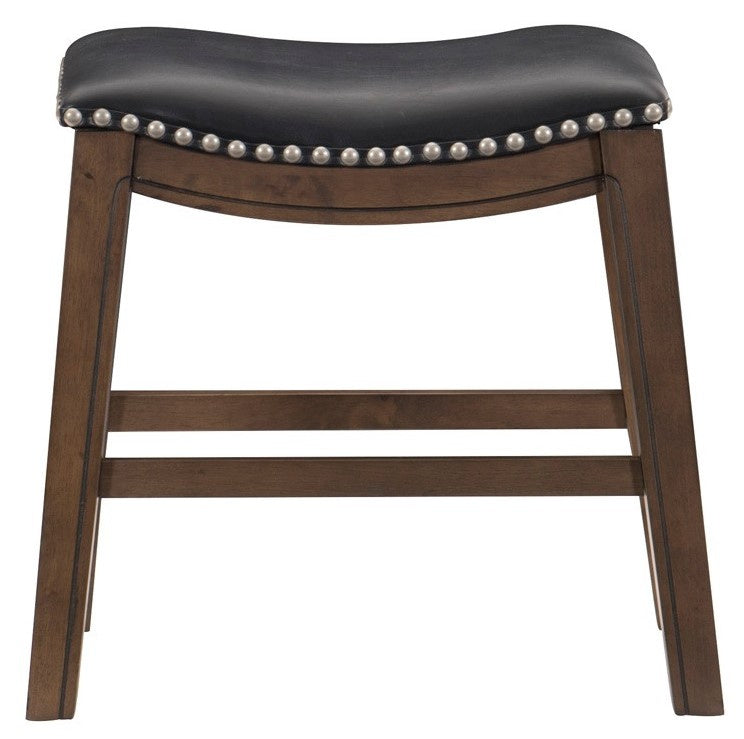 Ordway Black PU Leather/Wood Stool