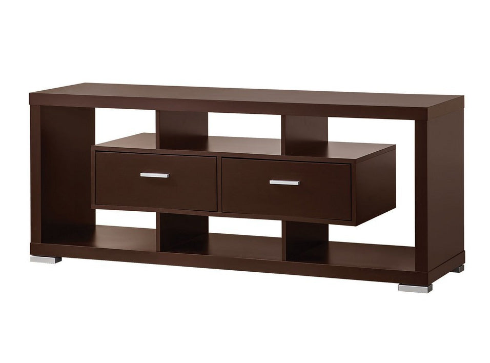 Aurora Cappuccino Wood TV Stand with 2 Drawers