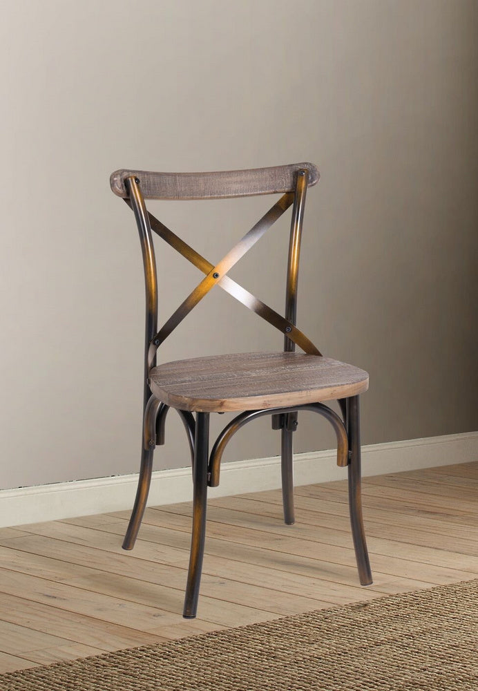 Zaire Walnut/Antique Copper Wood/Metal Side Chair