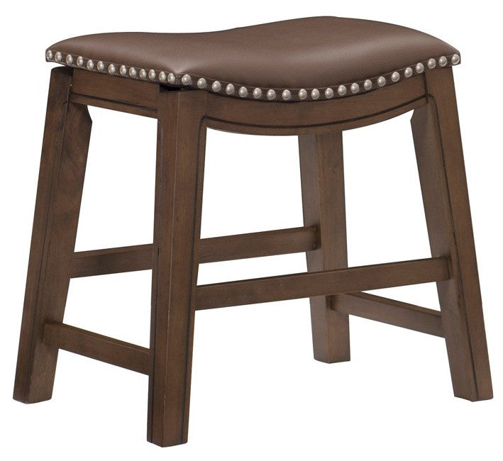 Ordway Brown PU Leather/Wood Stool