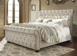 Willenburg Linen Fabric King Sleigh Bed (Oversized)