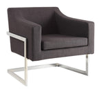 Geraud Contemporary Grey Linen-Like Fabric Accent Chair