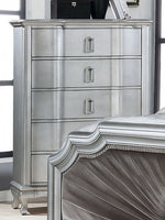 Aalok Silver Wood Chest with 5 Drawers