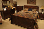 Abbeville Brown Cherry King Sleigh Bed