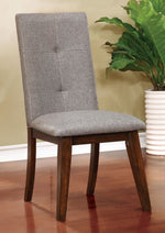 Abelone 2 Gray Fabric/Walnut Wood Side Chairs