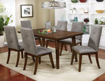 Abelone 2 Gray Fabric/Walnut Wood Side Chairs