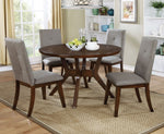 Abelone 2 Gray Fabric/Walnut Wood Side Chairs