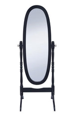 Adela Black Wood Cheval Mirror