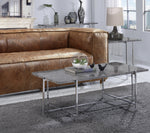 Adelae Faux Marble/Chrome Metal Coffee Table