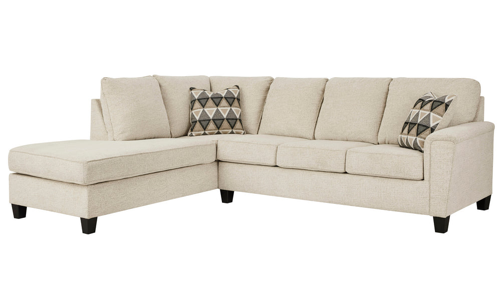 Abinger 2-Pc Natural Chenille LAF Sectional (Oversized)