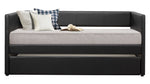 Adra Black Vinyl Upholstered Twin Daybed with Trundle