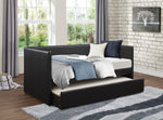 Adra Black Vinyl Upholstered Twin Daybed with Trundle