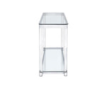 Adriana Chrome & Acrylic Sofa Table with Glass Top