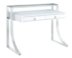 Aiyana White Wood/Chrome Metal Writing Desk