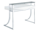 Aiyana White Wood/Chrome Metal Writing Desk