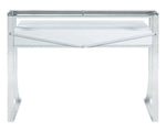 Aiyana White Wood/Chrome Metal Writing Desk