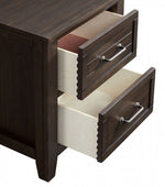 Alaina Walnut Wood 2-Drawer Nightstand