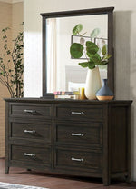 Alaina Walnut Wood 6-Drawer Dresser