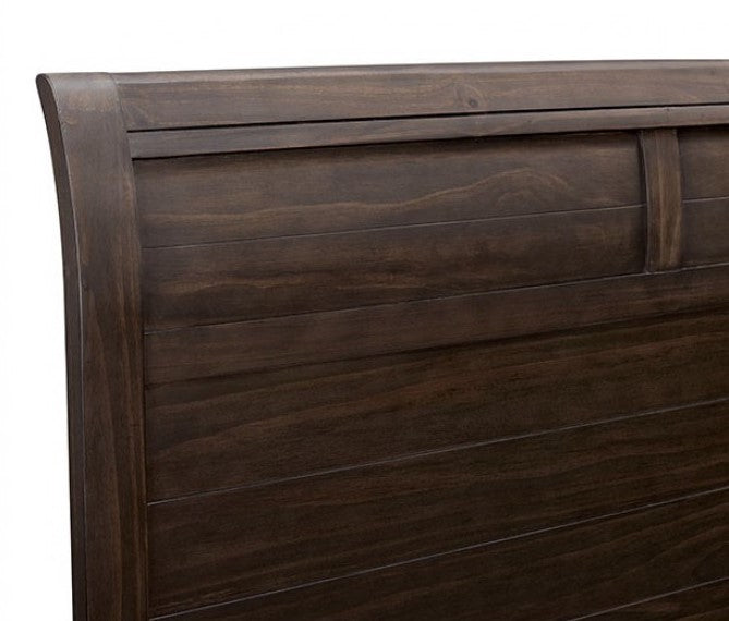 Alaina Walnut Wood King Bed (Oversized)