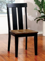 Alana 2 Antique Oak/Black Wood Side Chairs