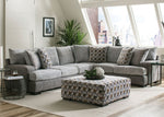 Alannah 2-Pc Gray Burlap Weave Sectional Sofa