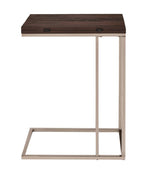 Alena Chocolate Chrome Snack Table with Chestnut Wood Top