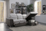 Alfio 2-Pc Two-Tone RAF Sectional with Pull-Out Bed