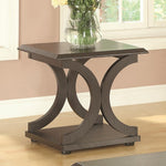 Alfonsina Cappuccino Wood C-Shaped End Table