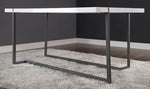 Alisha White Wood/Black Metal Dining Table