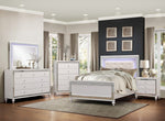 Alonza Brilliant White Wood Queen Bed with LED Lighting