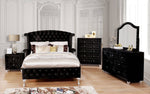 Alzire Black Fabric Cal King Bed (Oversized)